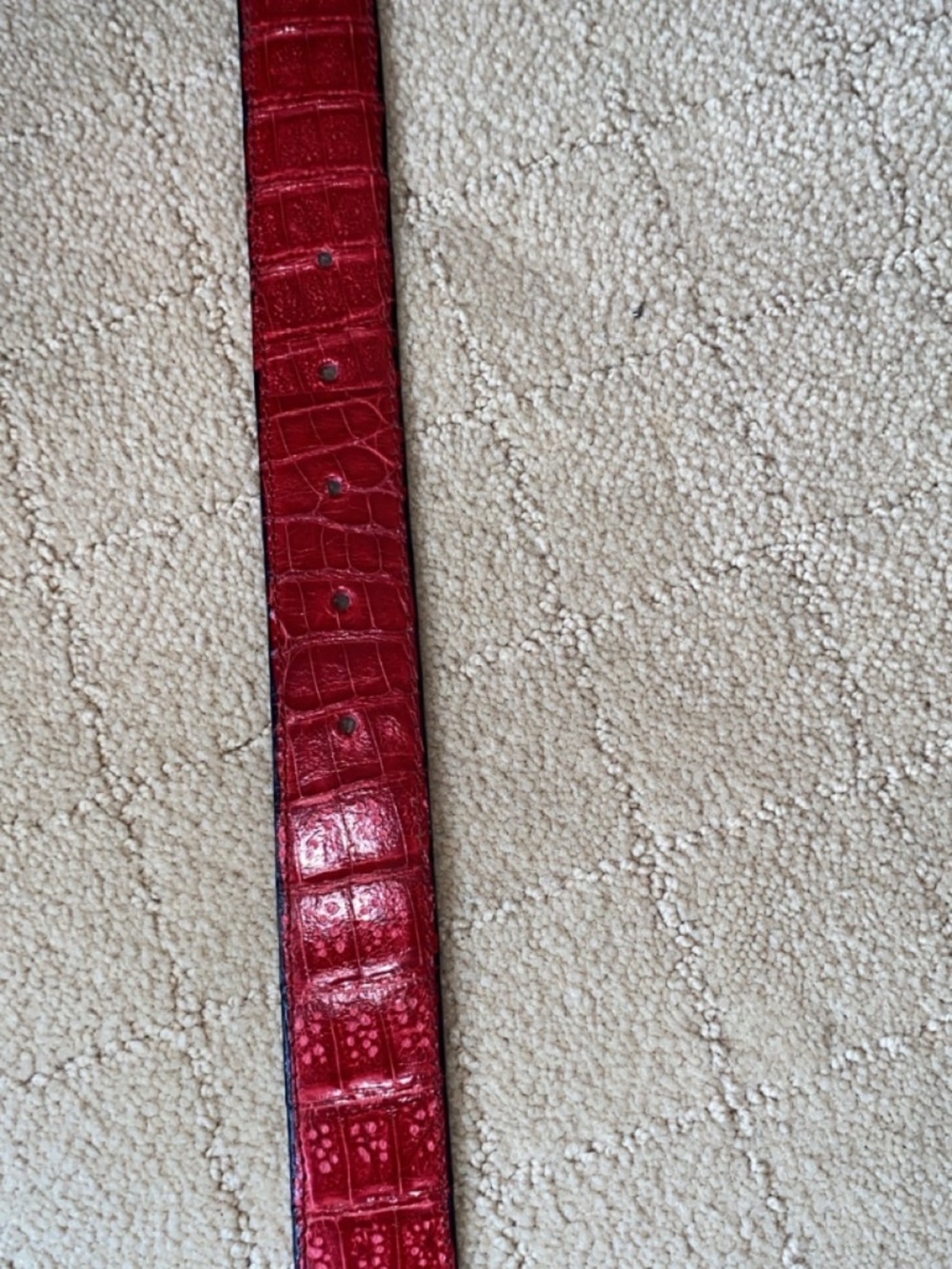 Red Chanel Crocodile Belt - Picture 6 of 7